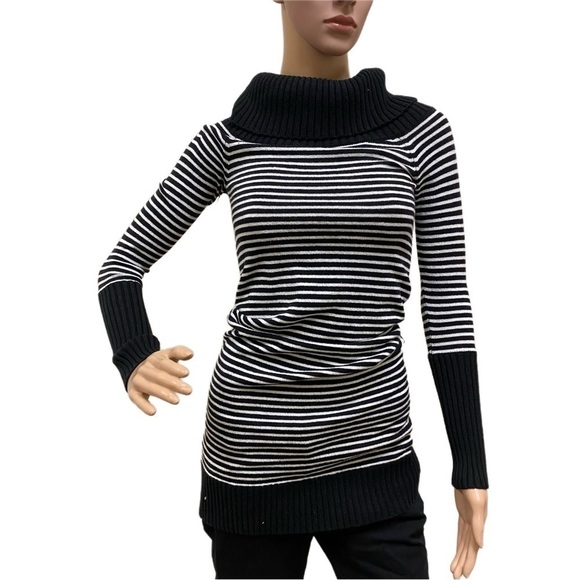 Bcbgmaxazria Stripe Turtle Neck Sweater - Picture 1 of 8